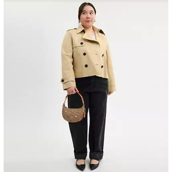 Coach Mini Payton Bag In Signature Canvas With Orange Print In Tan CBA78 NWT - Picture 8 of 9